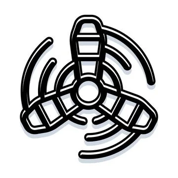 Propeller rotating creating movement and generating power Stock Illustration
