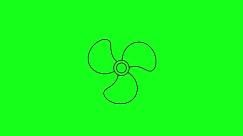 Propeller, rotating fan propeller animated rotating fan propeller green scr.. Stock Footage 317500008