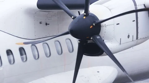 Propeller spinning and getting ready for departure Stock Footage 71059854