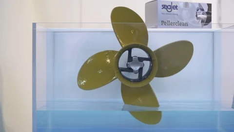 Propeller spinning in water  Stock Footage 88547598