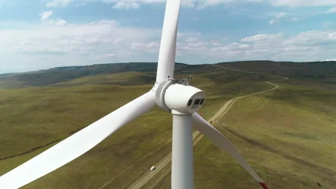 Propeller from a wind farm Video stock 153442230