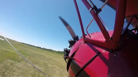Propellor Plane Starting Stock Footage 81287581