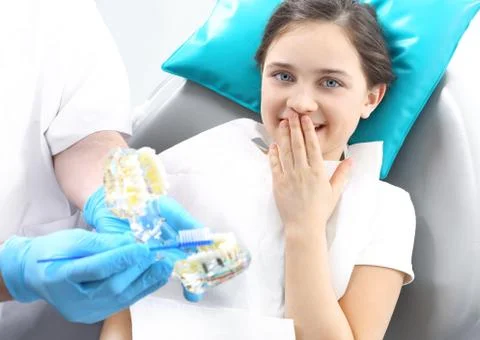 Proper brushing, child dentist Stock Photos