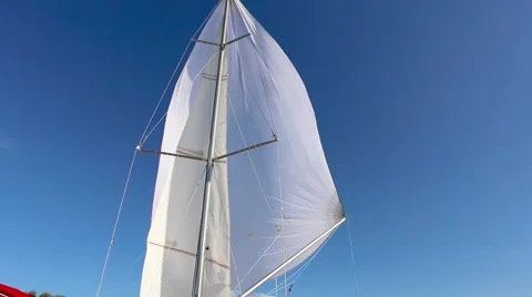 Proper configuration of the spinnaker on a fair wind Stock Footage 68850623