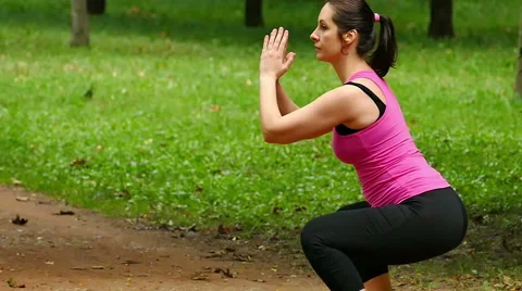 Proper Exercise Semi-squat in Slow Motion 스톡 동영상 67532854