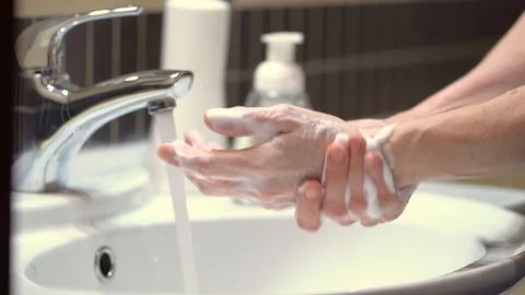 The proper hand hygiene technique protects against coronoviruses and germs Stock Footage 128714323