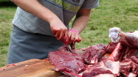 Proper handling of venison Stock Footage 41760742