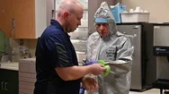 Proper Hazmat Suit Usage During Covid-19 Coronavirus 2020 Stock Footage