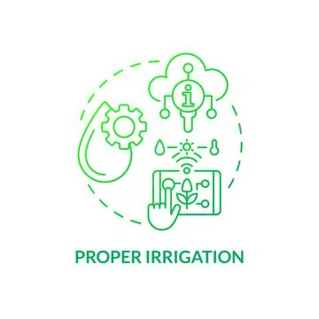Proper irrigation green gradient concept icon Illustrazione stock