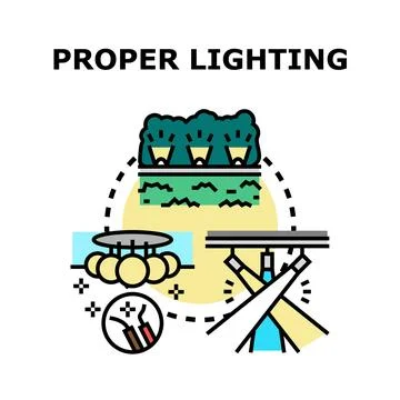Proper lighting concept for home and event illumination Stock Illustration
