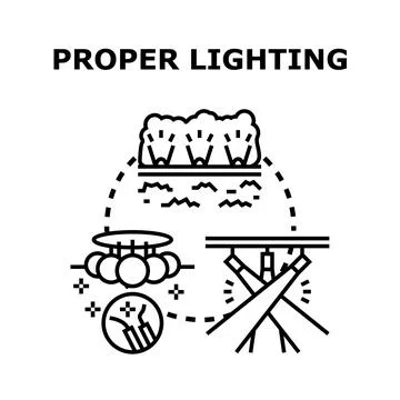 Proper lighting concept for home and event illumination Stock Illustration
