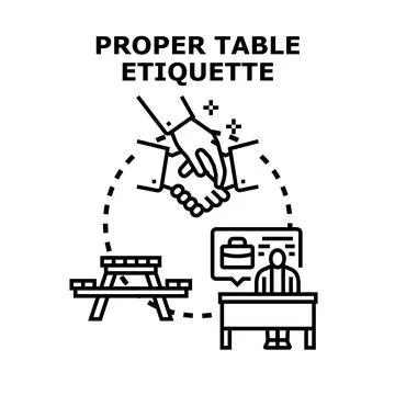 Proper table etiquette concept representing social rules Ilustración de archivo