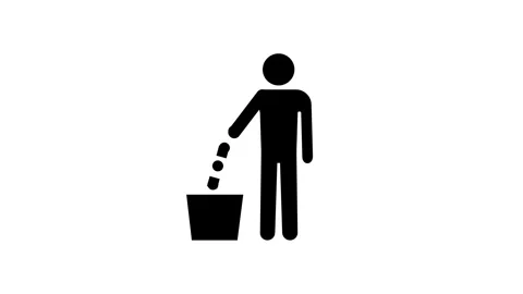 Proper Waste Disposal Pictogram Stock Footage 346803314