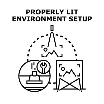 Properly lit environment setup for digital rendering イラスト素材