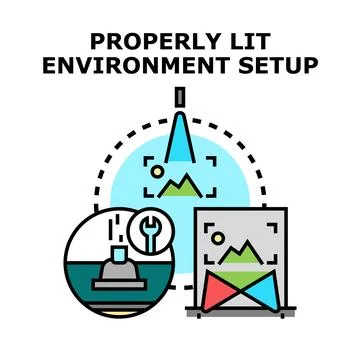 Properly lit environment setup for digital rendering 스톡 일러스트