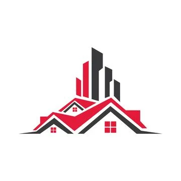 Property and construction logo vector real state building vector logo design Ilustración de archivo