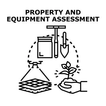 Property and equipment assessment vector concept on white Stock Illustration