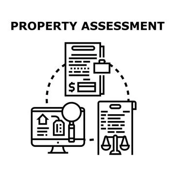 Property assessment process and real estate valuation Stock Illustration