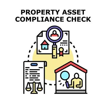 Property asset compliance checking and evaluation service Stock Illustration