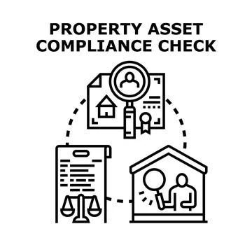 Property asset compliance checking and evaluation service Stock Illustration