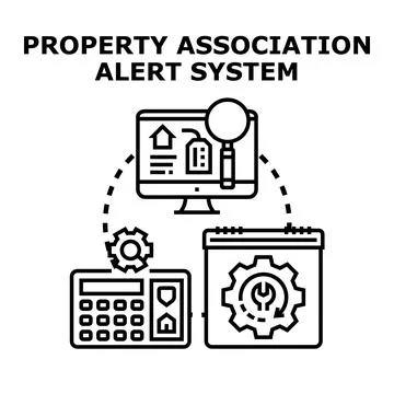 Property association alert system concept vector illustration Stock Illustration