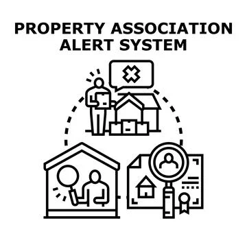Property association alert system detecting residential issues Stock Illustration