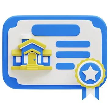 Property Authentication 3d icon illustration. Stock Photos