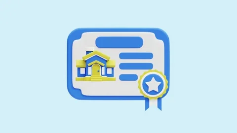 Property Authentication animated 3d icon. Stock Footage 289453781