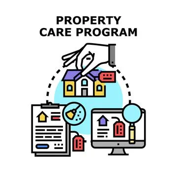 Property care program managing real estate maintenance Stock Illustration