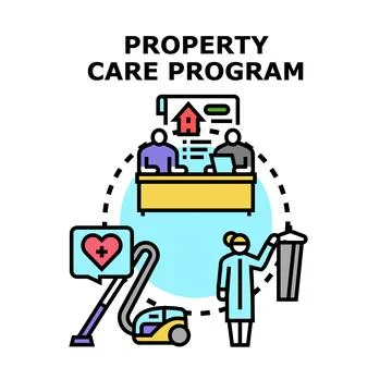 Property care program for real estate management Stock Illustration