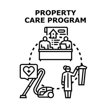 Property care program for real estate management Stock Illustration