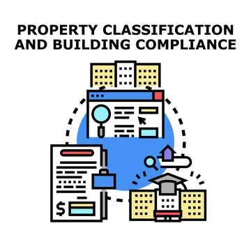 Property classification and building compliance concept Stock Illustration