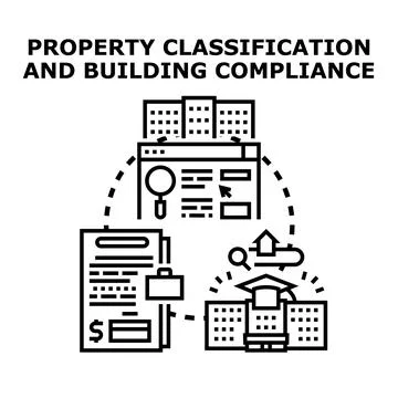 Property classification and building compliance concept Stock Illustration