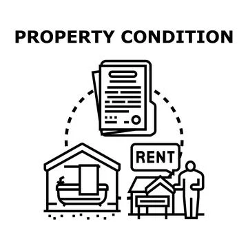 Property condition assessment analyzing home rental agreement イラスト素材