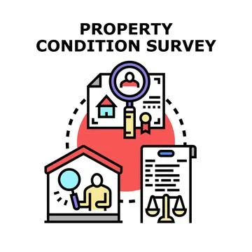 Property condition survey evaluation analyzing real estate document 스톡 일러스트