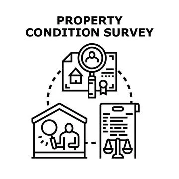Property condition survey evaluation analyzing real estate document 스톡 일러스트