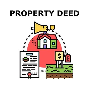Property deed document for real estate transaction 스톡 일러스트