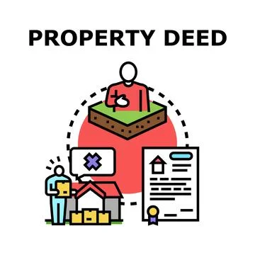 Property deed document securing real estate ownership Stock Illustration