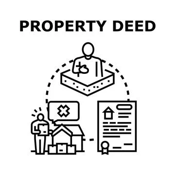 Property deed document securing real estate ownership 스톡 일러스트