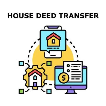 Property deed transfer process concept illustration Stock Illustration