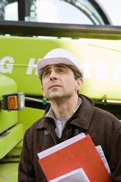 Property developer in hard hat, portrait Stock Photos