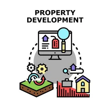 Property development concept with real estate industry cycle Stock Illustration
