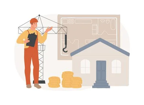 Property development isolated concept vector illustration. Ilustración de archivo
