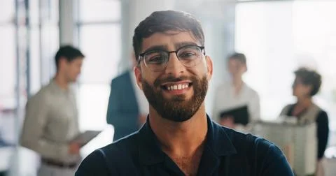 Property development, portrait or man in office with glasses, about us or p.. Stock Photos