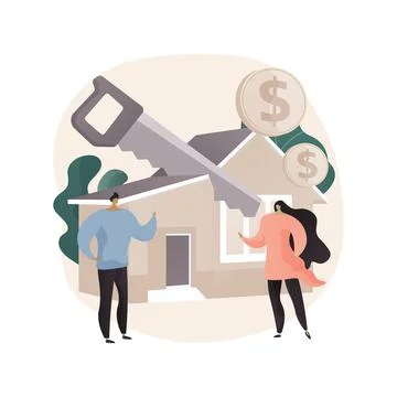 Property division abstract concept vector illustration. 스톡 일러스트