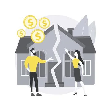 Property division abstract concept vector illustration. Stock Illustration