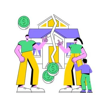 Property division abstract concept vector illustration. Stock Illustration
