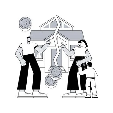 Property division abstract concept vector illustration. Stock Illustration