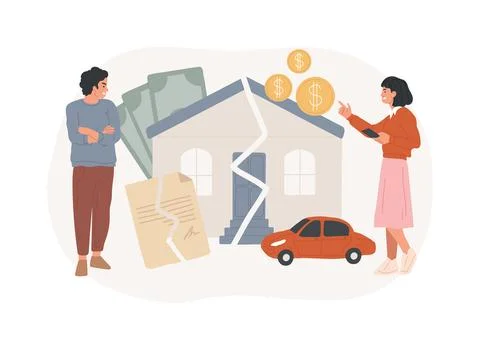 Property division isolated concept vector illustration. イラスト素材