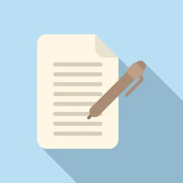 Property document icon flat vector. Rent house Stock Illustration